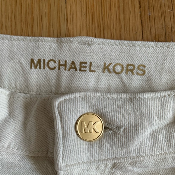 NWT MICHAEL KORS BONE MINI DENIM JEAN SKIRT SIZE 10 - Picture 7 of 9